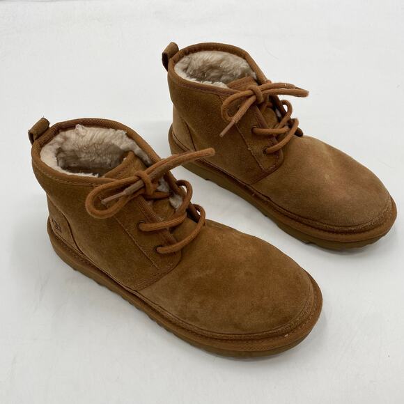 UGG Neumel lace up ankle boots in chestnut - Picture 2 of 9